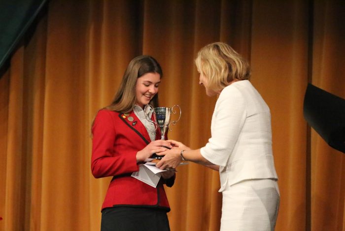 Stella Ebert receiving cup
