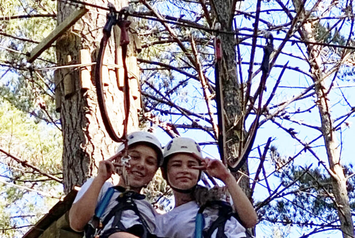 Students in chairlift